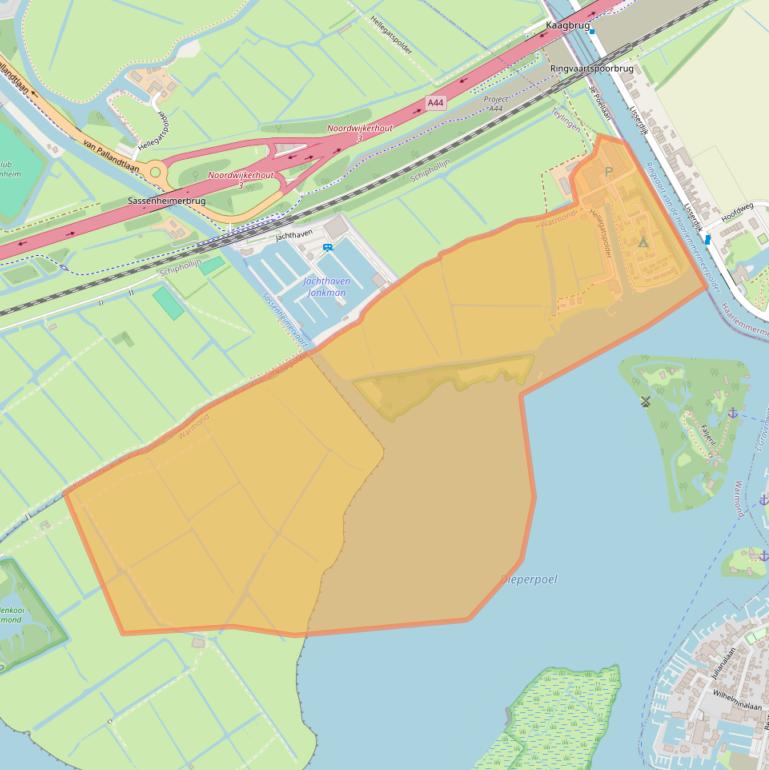 Kaart van postcodegebied 2361NA.