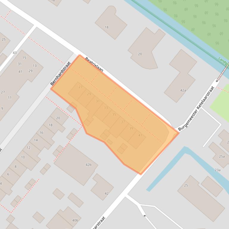 Kaart van postcodegebied 2361SG.