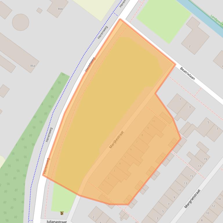 Kaart van postcodegebied 2361SJ.