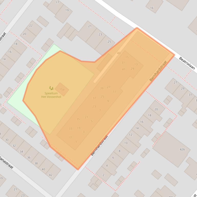 Kaart van postcodegebied 2361SR.