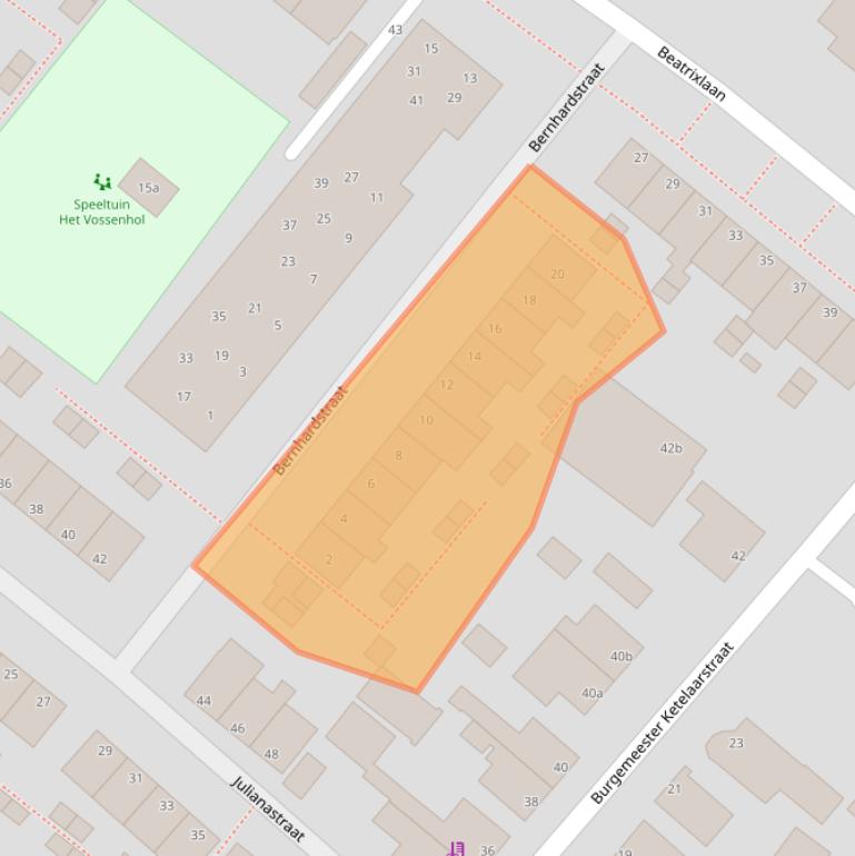 Kaart van postcodegebied 2361ST.