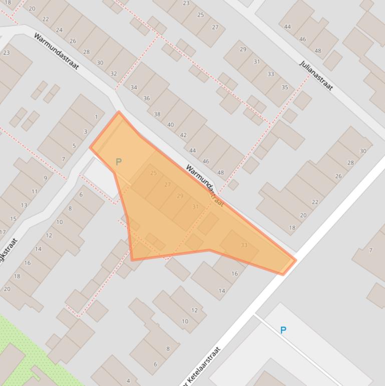 Kaart van postcodegebied 2361TK.