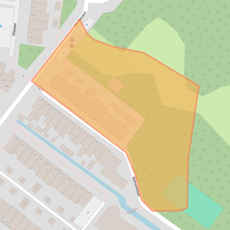 Kaart van postcodegebied 2361VA.