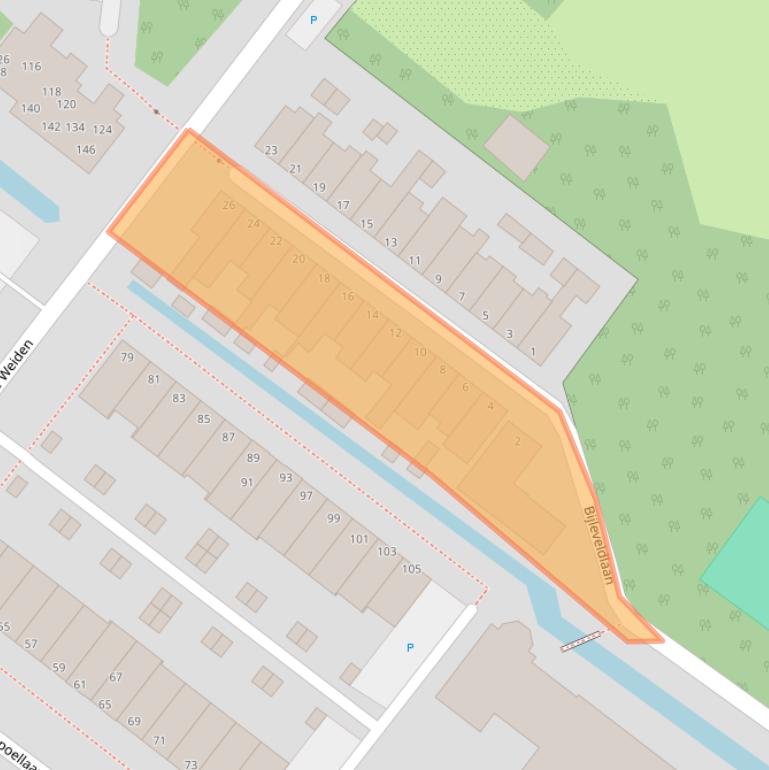 Kaart van postcodegebied 2361VB.