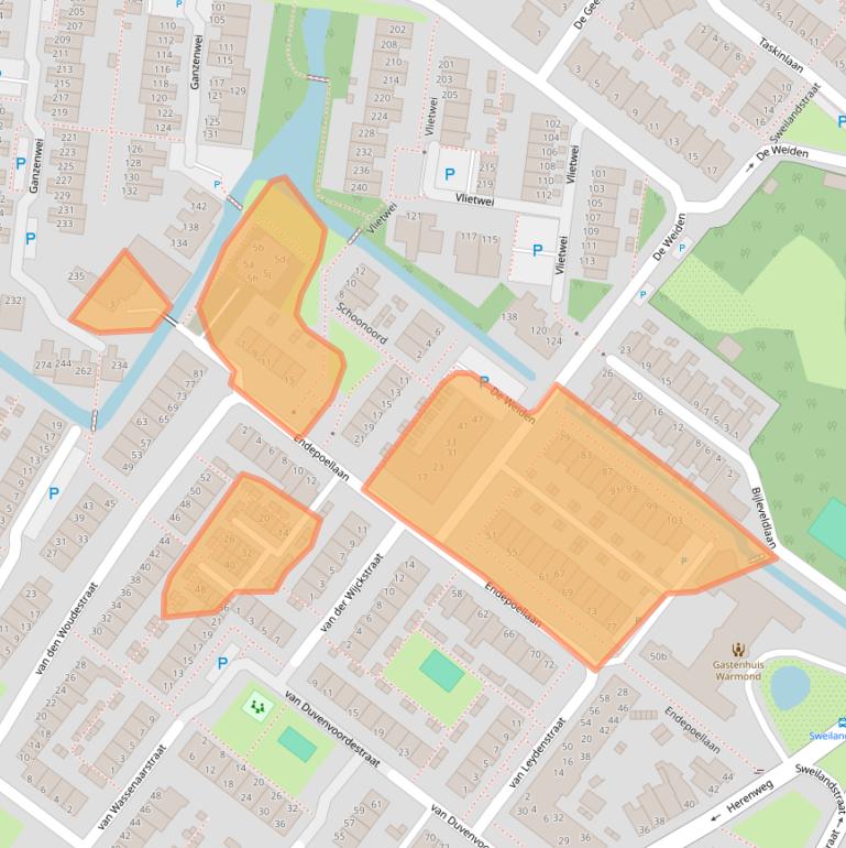 Kaart van postcodegebied 2361VC.