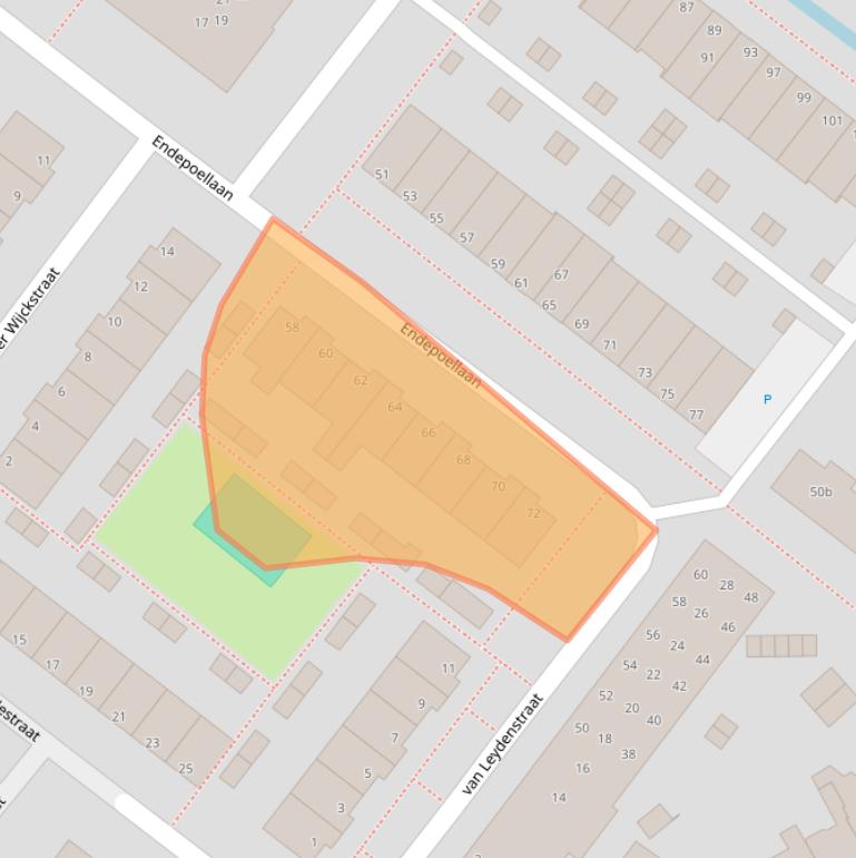 Kaart van postcodegebied 2361VG.