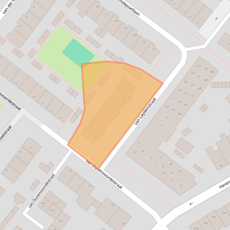 Kaart van postcodegebied 2361VH.