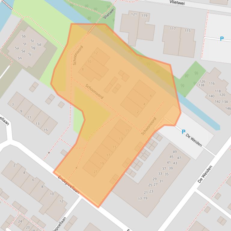 Kaart van postcodegebied 2361VS.