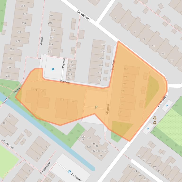 Kaart van postcodegebied 2361XA.
