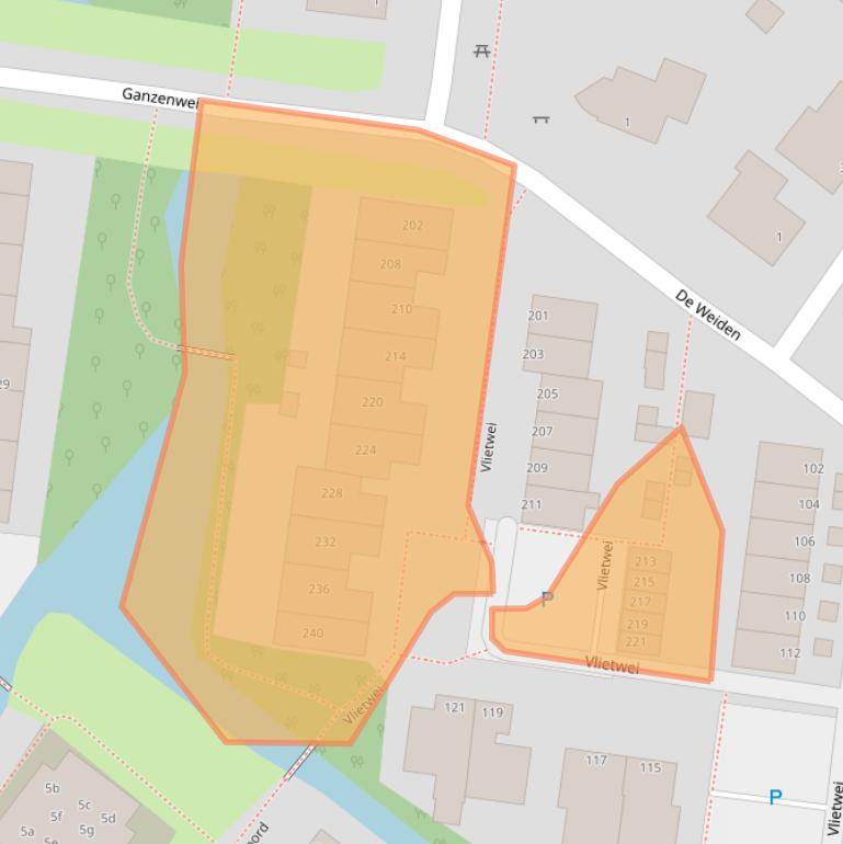 Kaart van postcodegebied 2361XD.