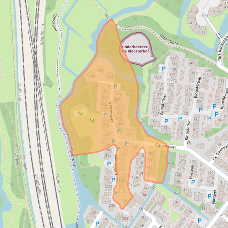 Kaart van postcodegebied 2361XE.