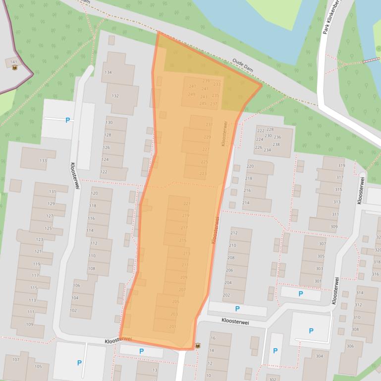 Kaart van postcodegebied 2361XJ.