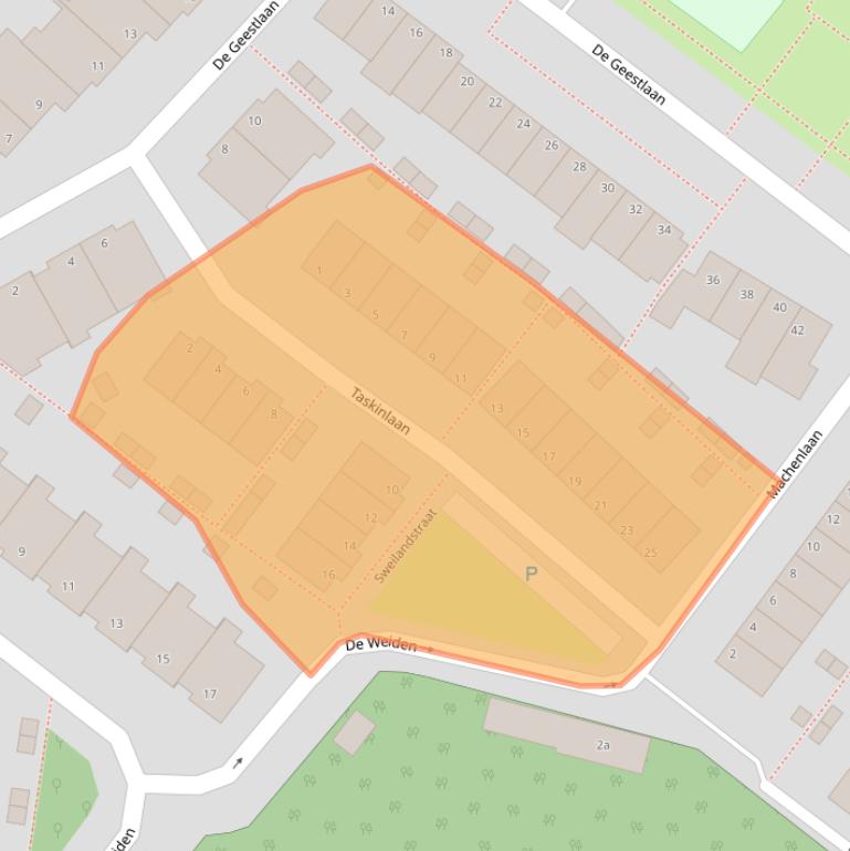 Kaart van postcodegebied 2361XM.