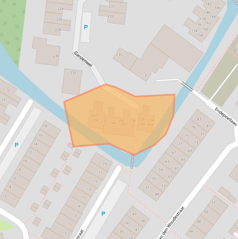 Kaart van postcodegebied 2361XV.