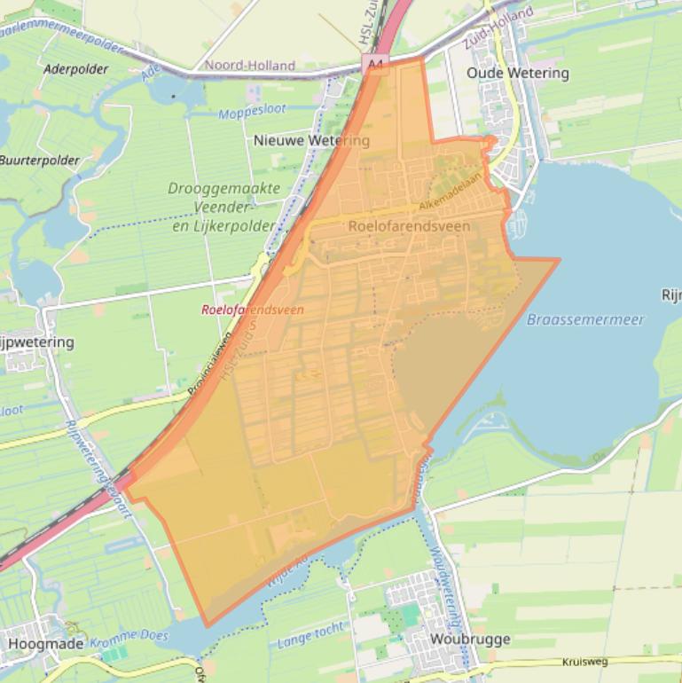 Kaart van postcodegebied 2371.