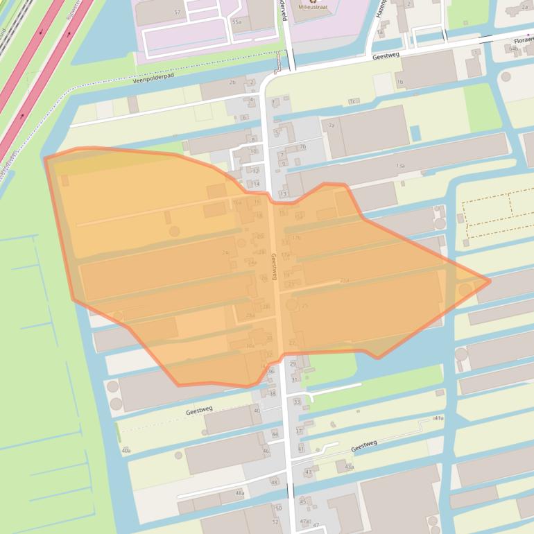 Kaart van postcodegebied 2371AD.