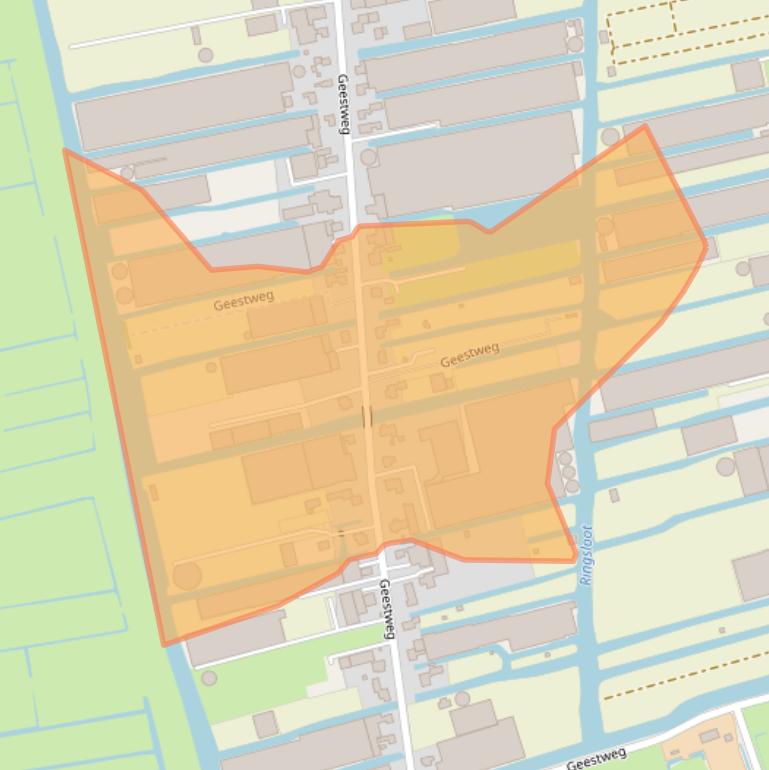 Kaart van postcodegebied 2371AE.