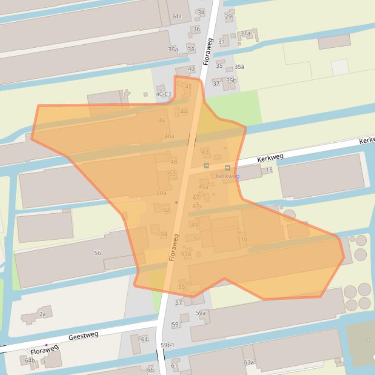 Kaart van postcodegebied 2371AL.