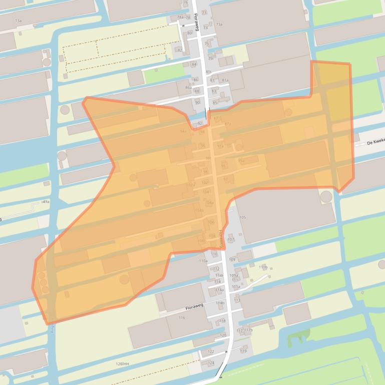 Kaart van postcodegebied 2371AP.