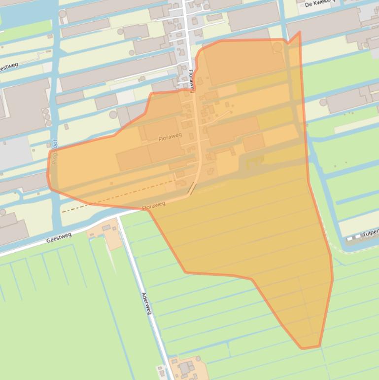 Kaart van postcodegebied 2371AR.