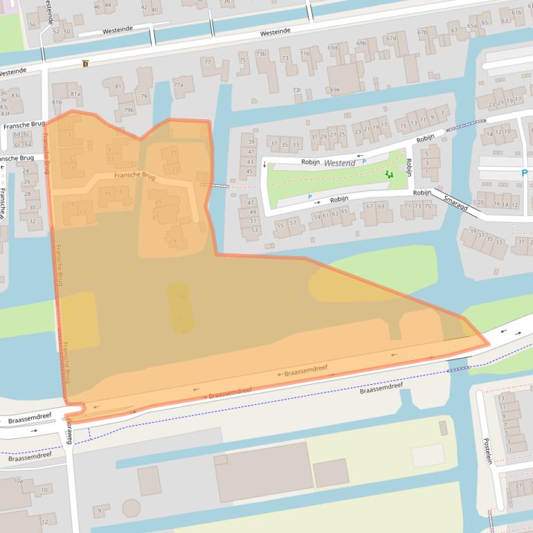 Kaart van postcodegebied 2371BG.