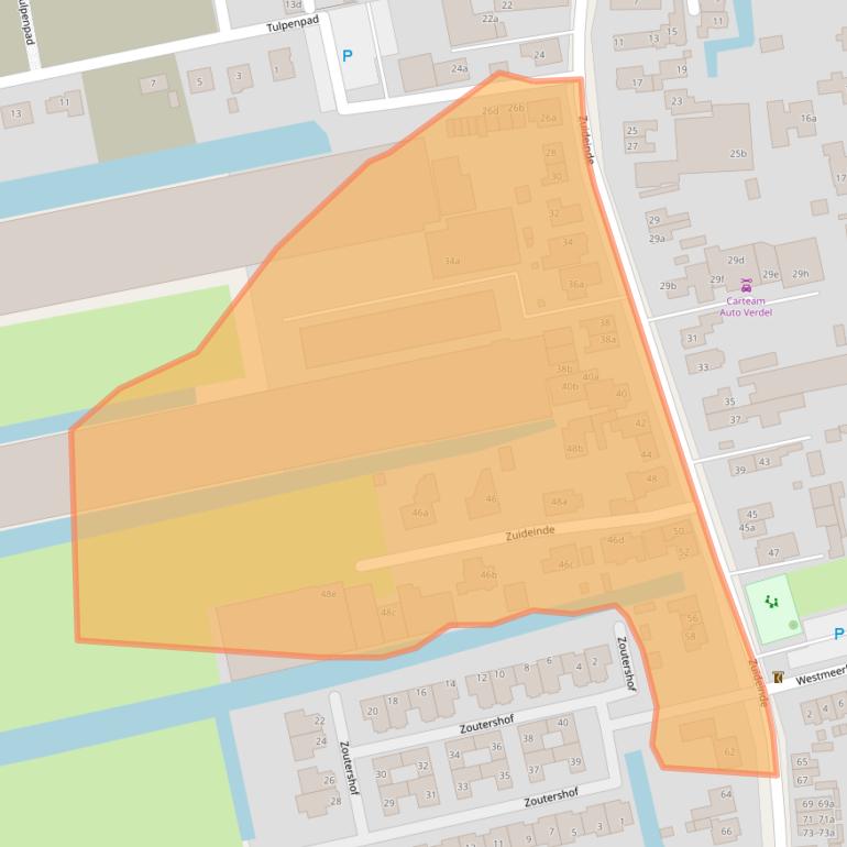 Kaart van postcodegebied 2371BW.