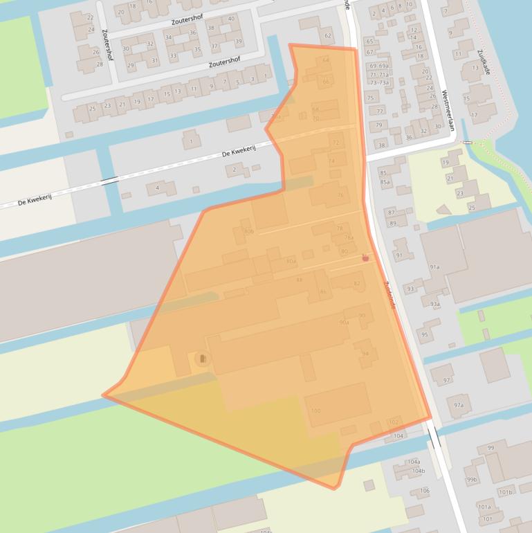 Kaart van postcodegebied 2371BX.