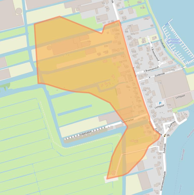 Kaart van postcodegebied 2371BZ.