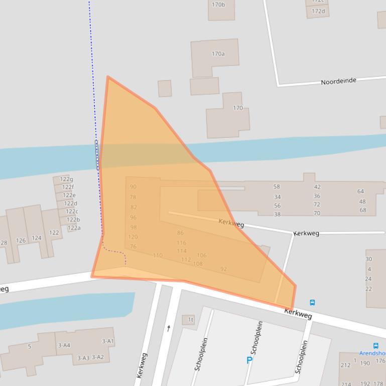 Kaart van postcodegebied 2371CJ.