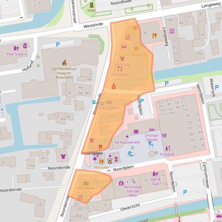 Kaart van postcodegebied 2371CM.