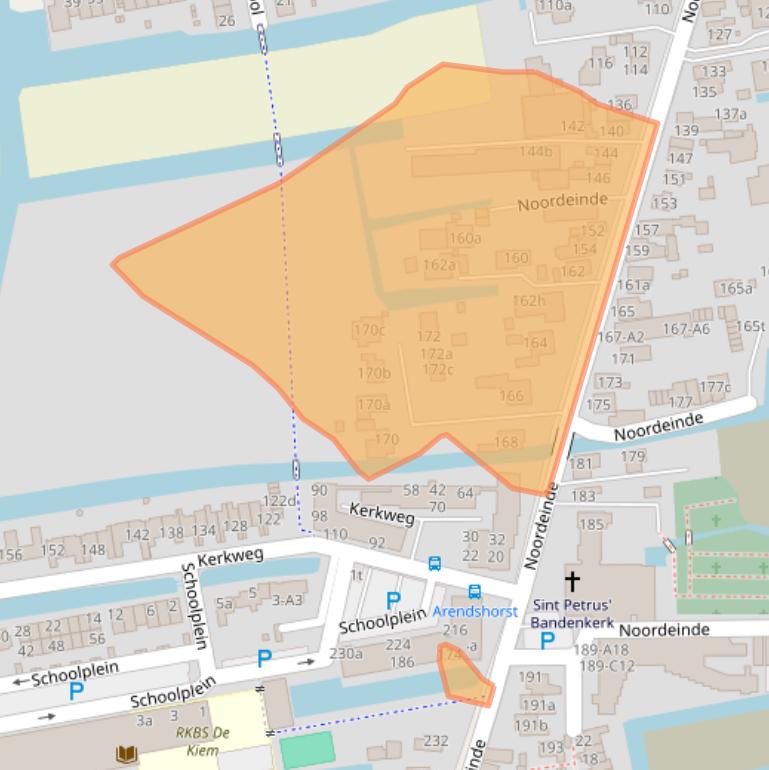 Kaart van postcodegebied 2371CX.