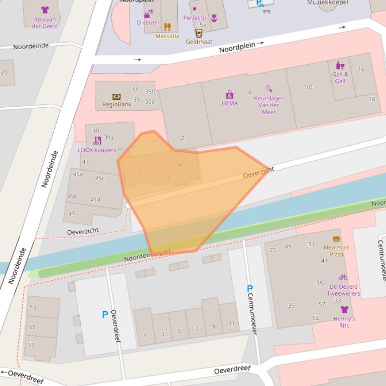 Kaart van postcodegebied 2371DC.