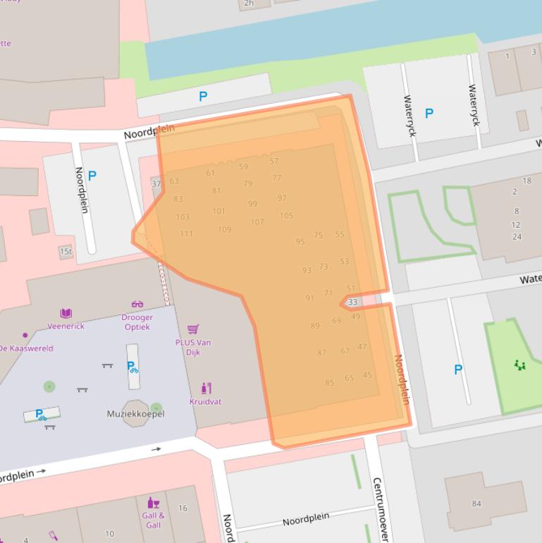 Kaart van postcodegebied 2371DJ.