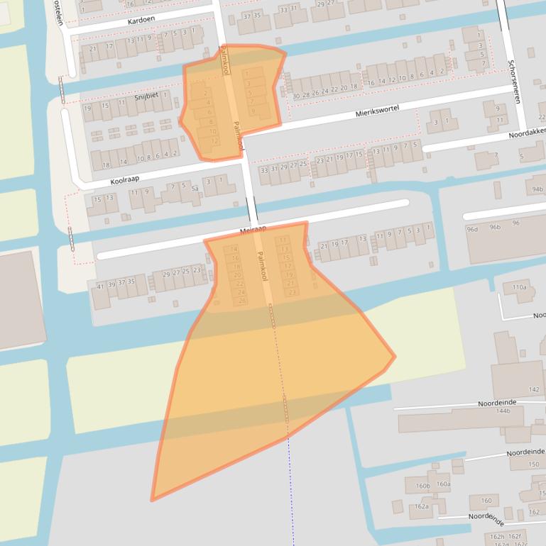 Kaart van postcodegebied 2371DN.