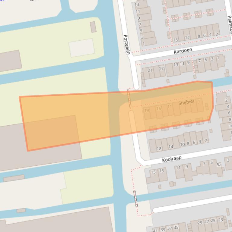 Kaart van postcodegebied 2371DR.