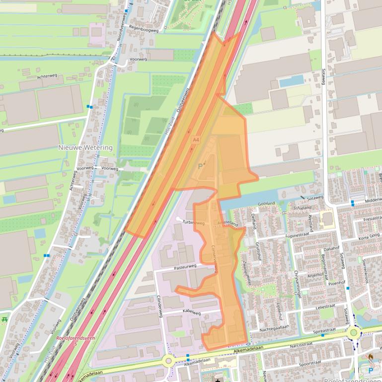 Kaart van postcodegebied 2371DT.