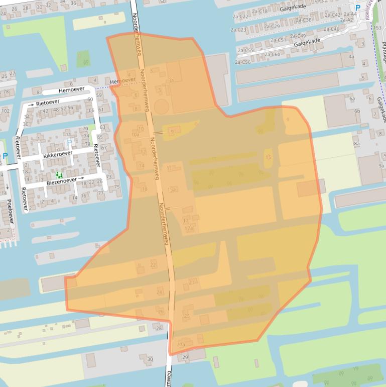 Kaart van postcodegebied 2371EB.
