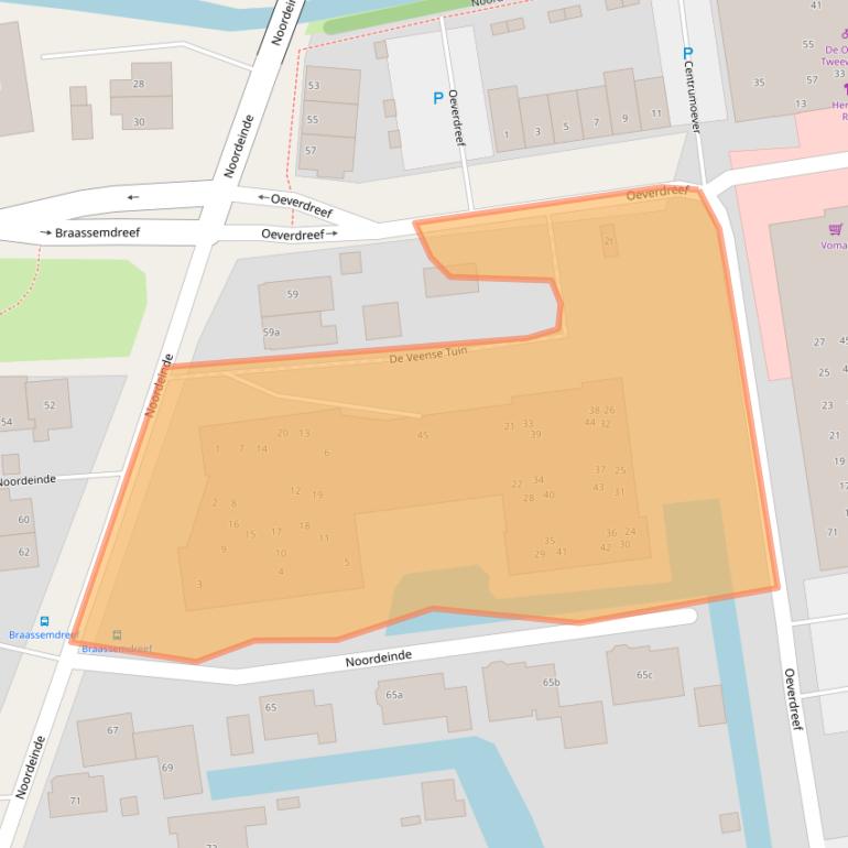 Kaart van postcodegebied 2371EN.