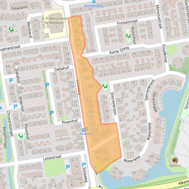 Kaart van postcodegebied 2371GC.