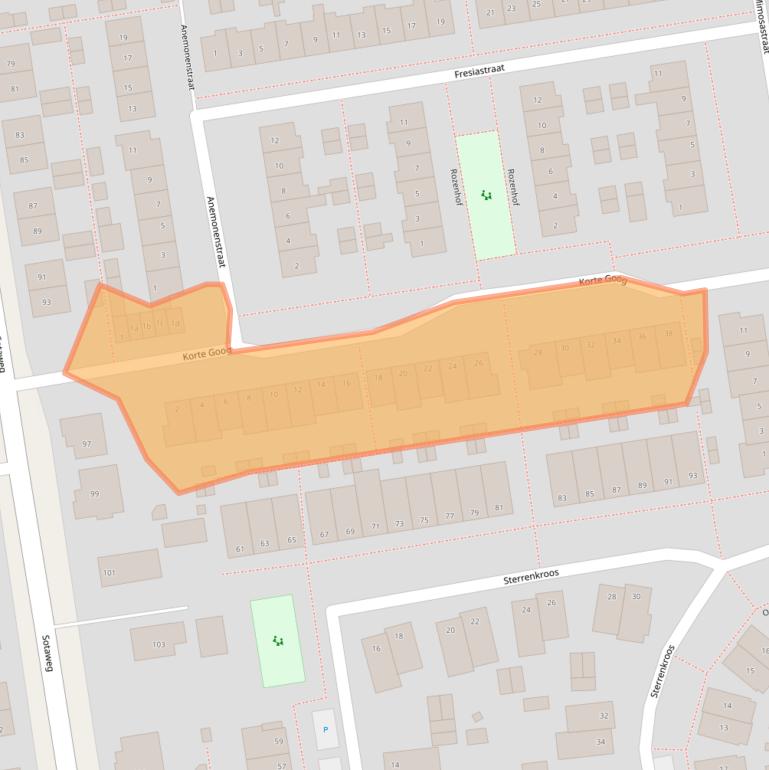 Kaart van postcodegebied 2371GJ.