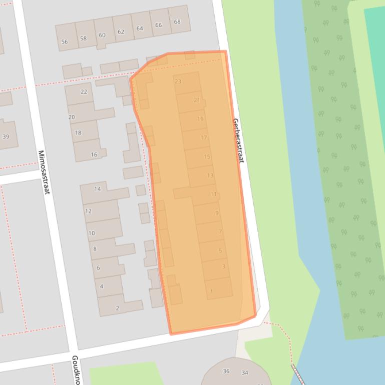 Kaart van postcodegebied 2371GP.