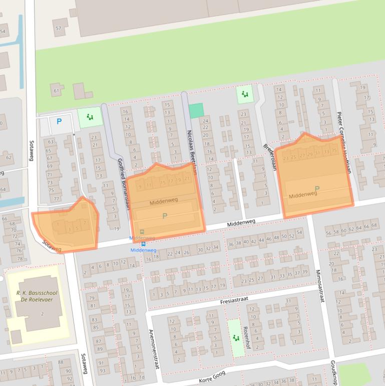 Kaart van postcodegebied 2371GT.