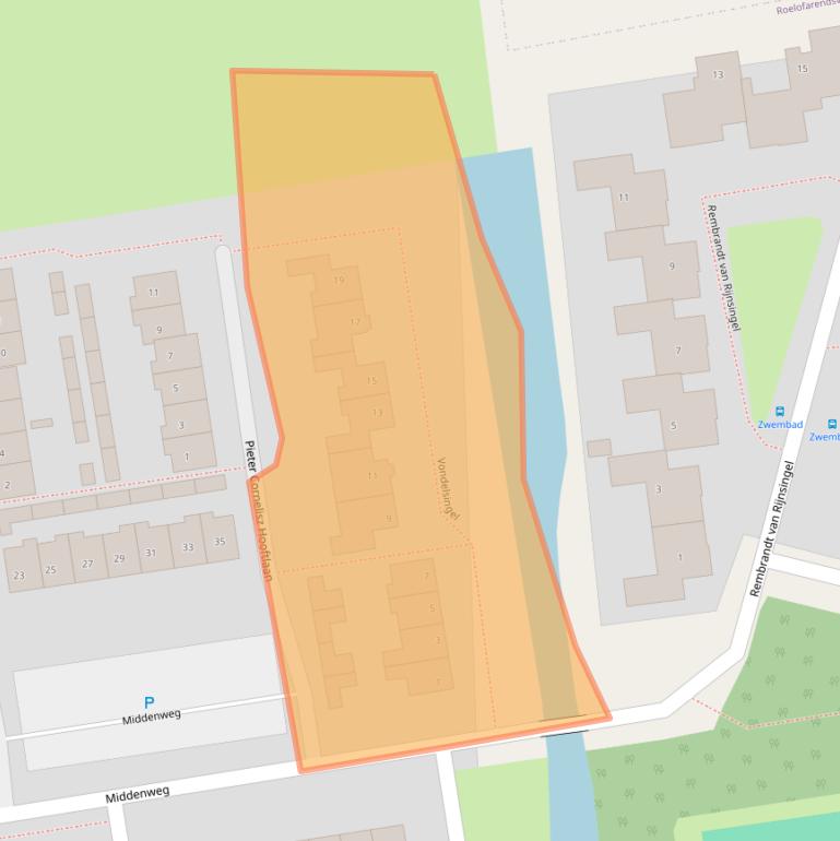 Kaart van postcodegebied 2371HA.