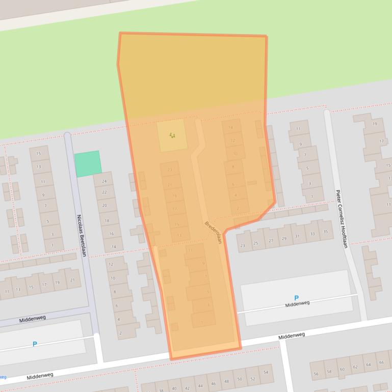 Kaart van postcodegebied 2371HC.