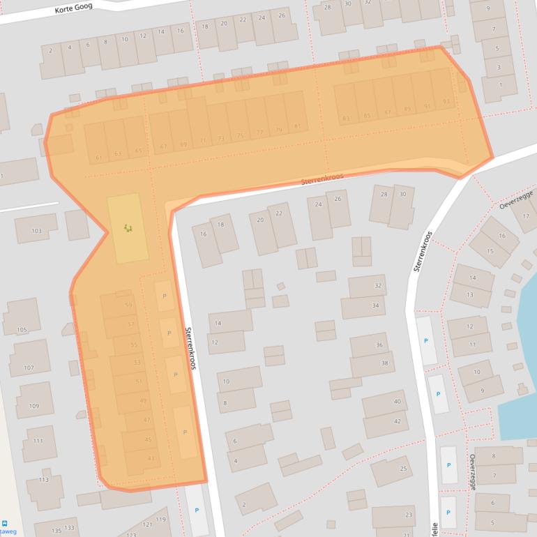 Kaart van postcodegebied 2371HH.