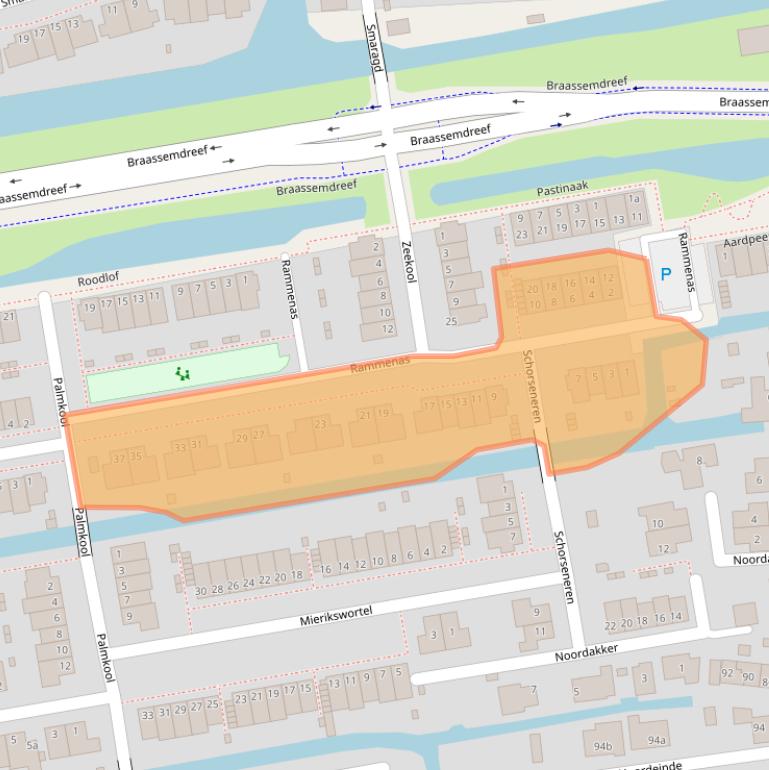 Kaart van postcodegebied 2371KB.