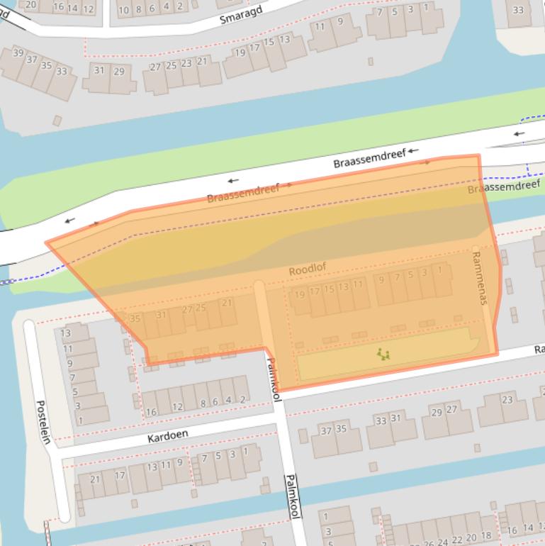 Kaart van postcodegebied 2371KC.