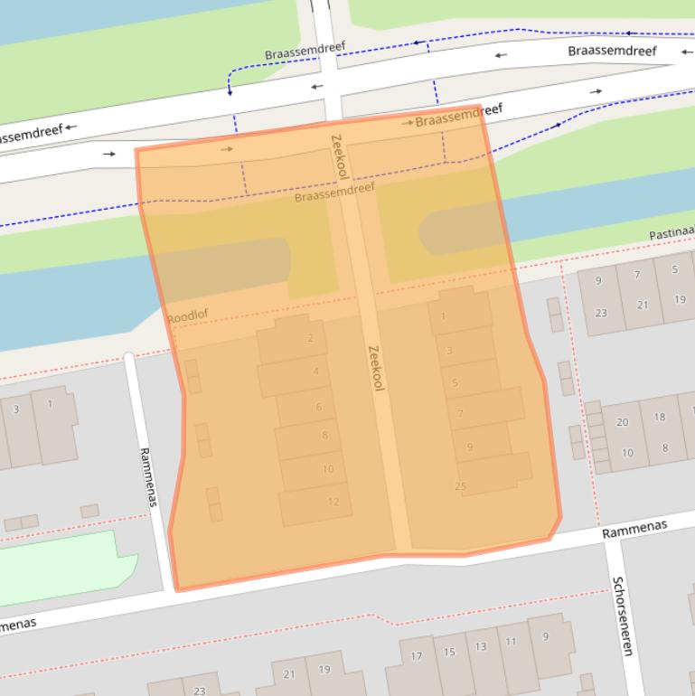 Kaart van postcodegebied 2371KD.