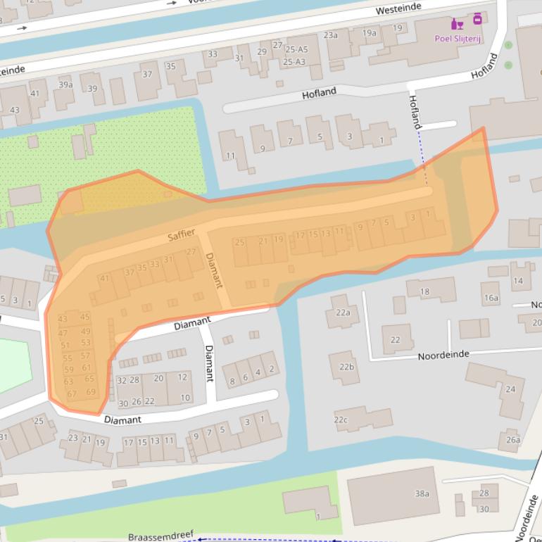 Kaart van postcodegebied 2371KP.