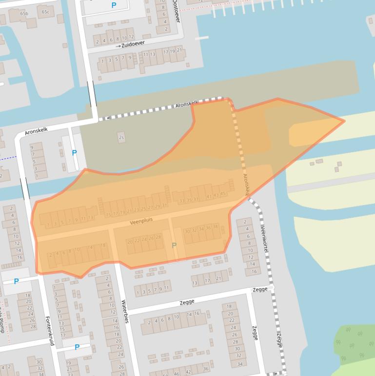 Kaart van postcodegebied 2371KT.